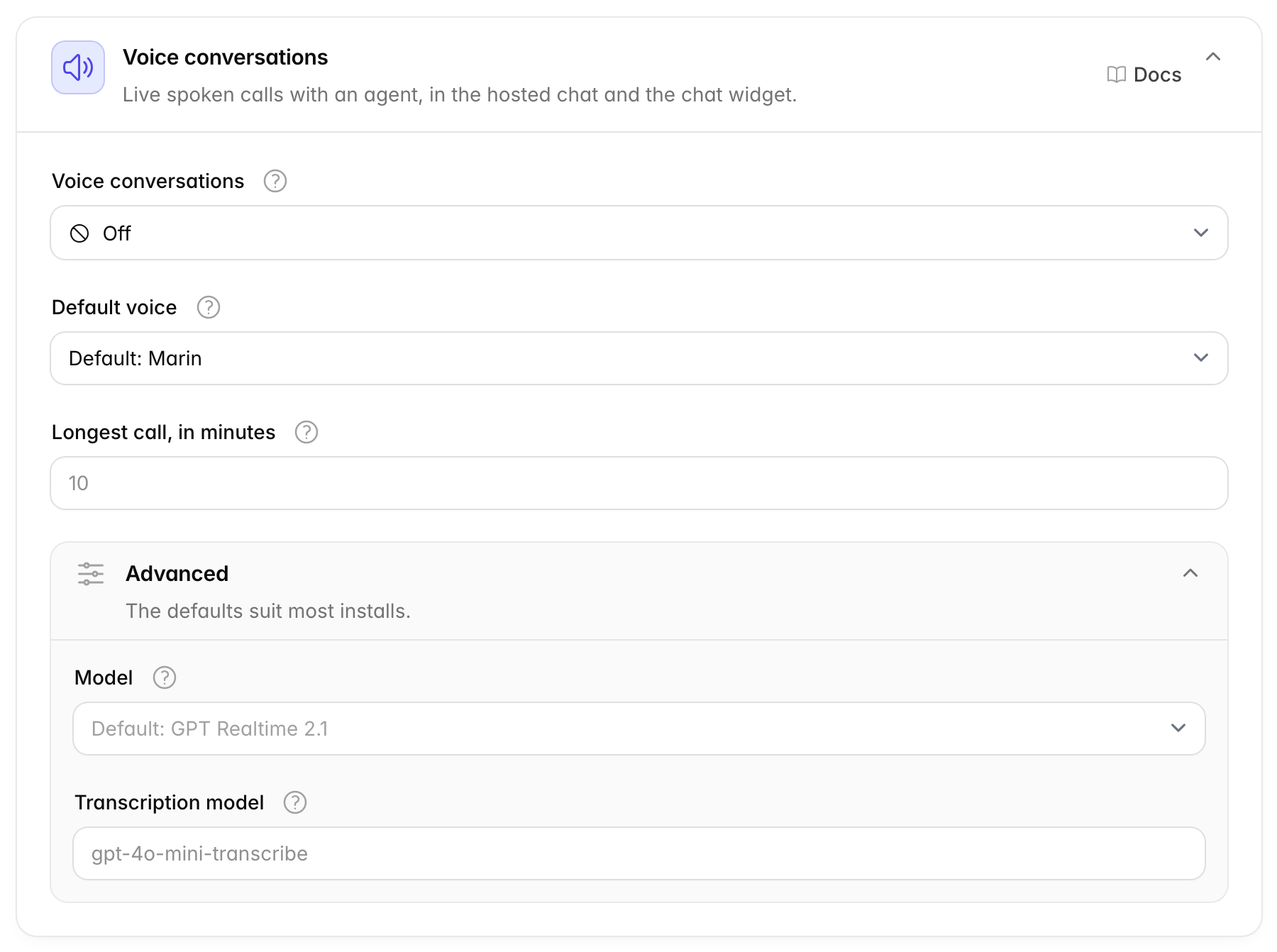 Voice conversations