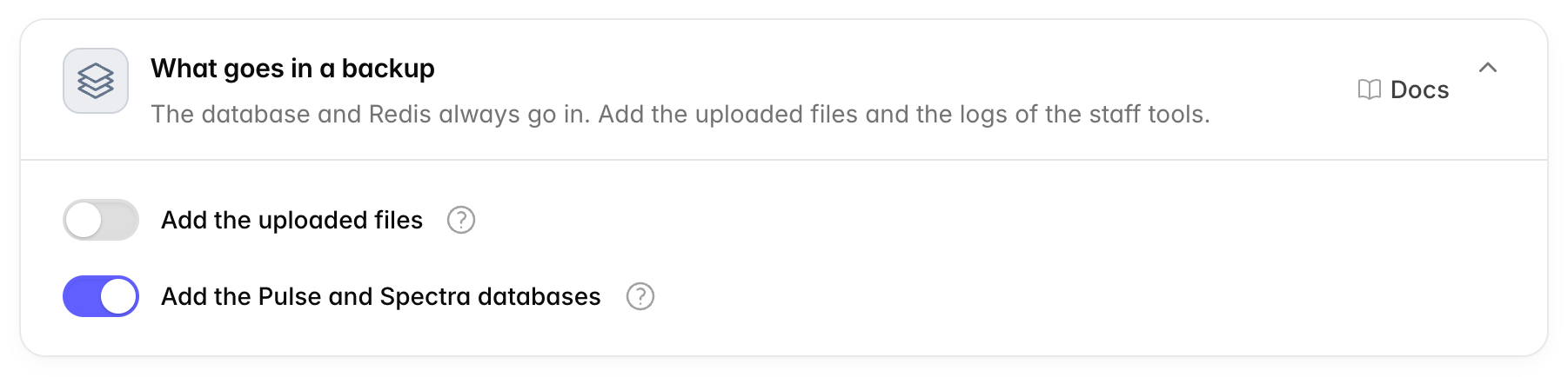 What goes in a backup