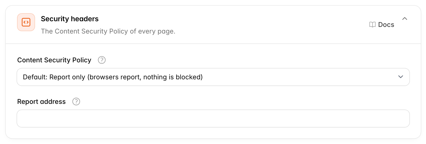 Security headers