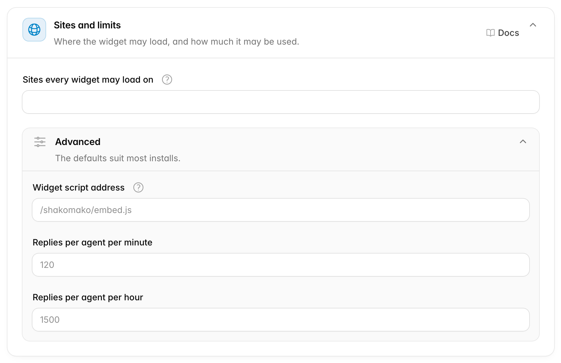 Sites and limits