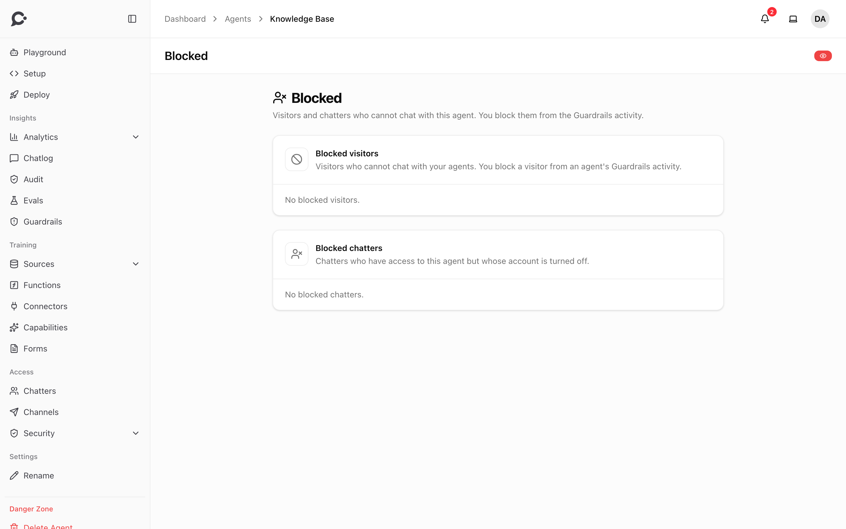 The Blocked page