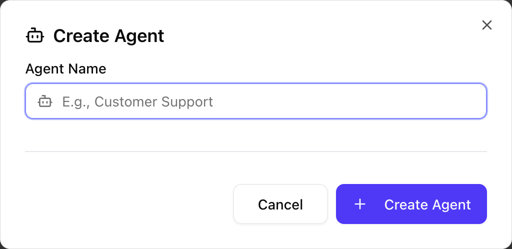 Create agent modal