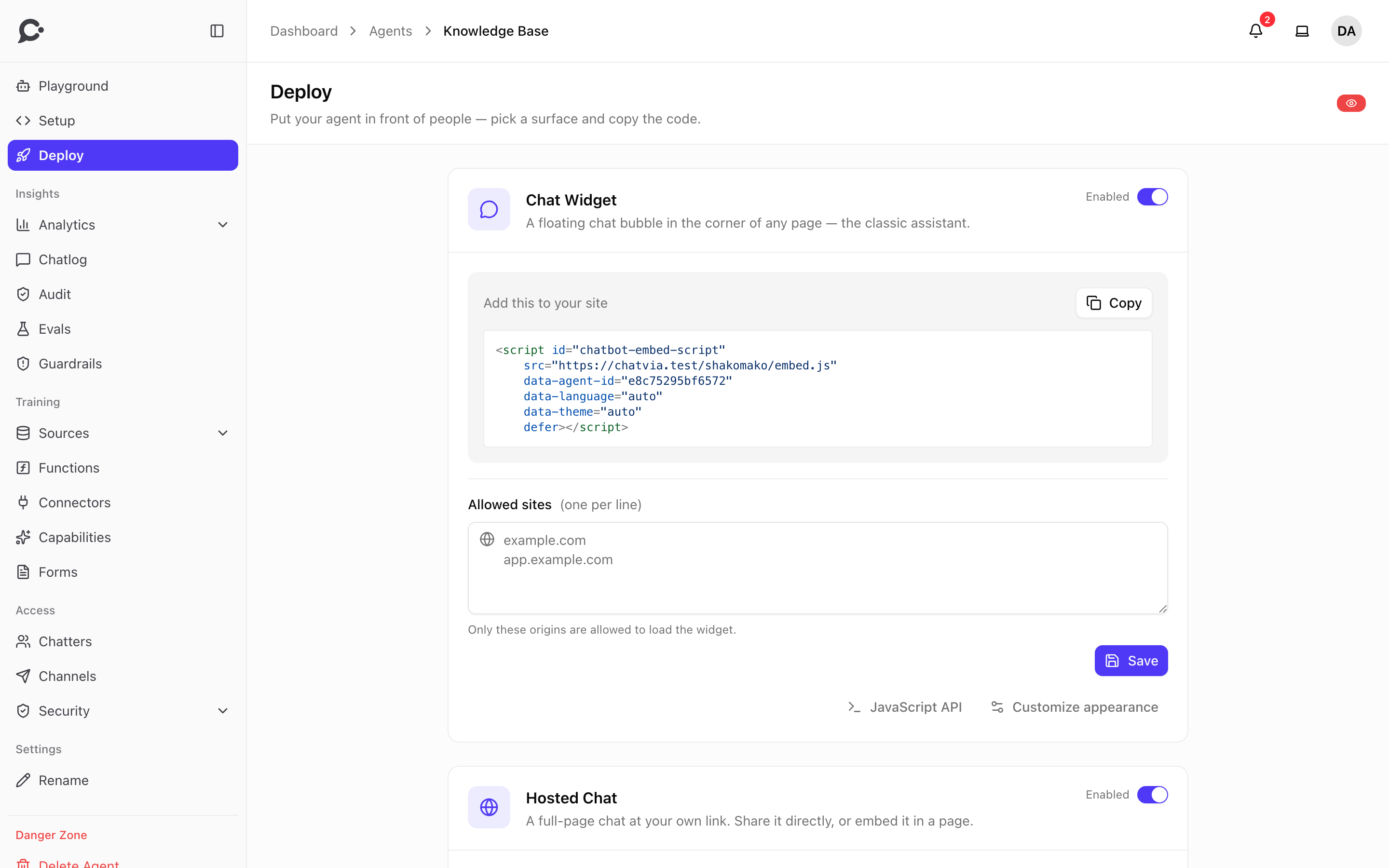 Embed snippet