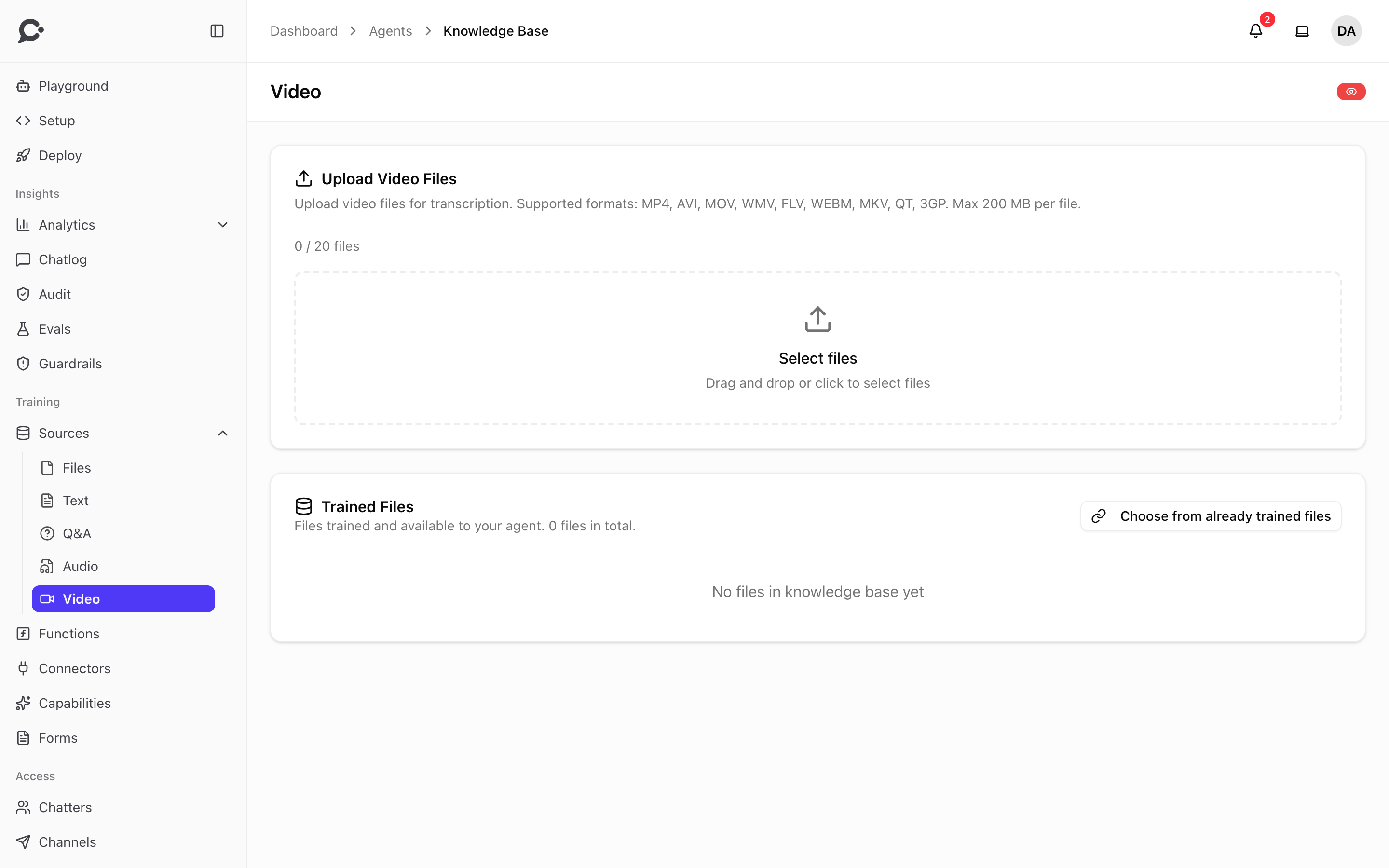 The Video page